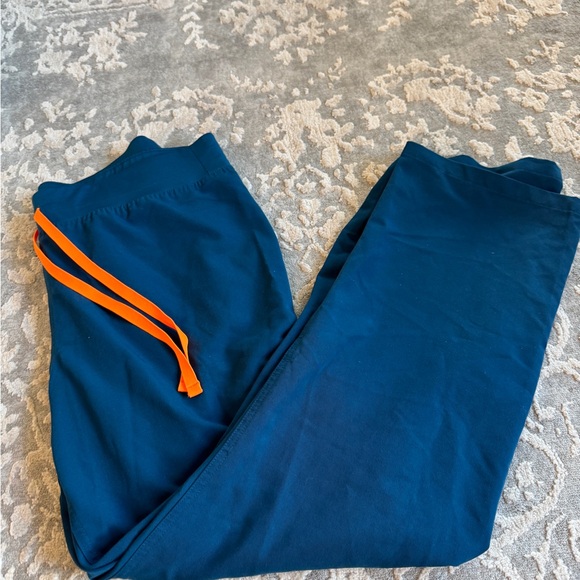 Figs Women's Blue Pants with Orange Accents - Picture 1 of 1